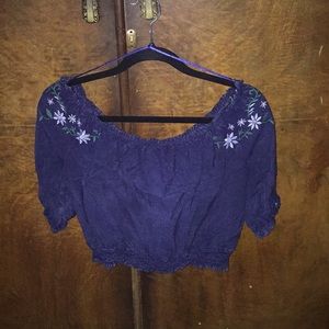 Off the shoulder crop top